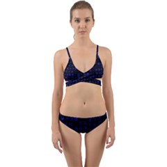 Neon Oriental Characters Print Pattern Wrap Around Bikini Set by dflcprintsclothing