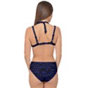 Neon Oriental Characters Print Pattern Double Strap Halter Bikini Set View2