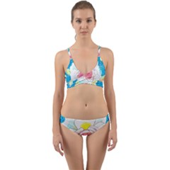 Favorite Rose Watercolor   Wrap Around Bikini Set by okhismakingart
