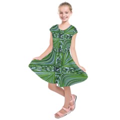 Electric Field Art Vii Kids  Short Sleeve Dress by okhismakingart