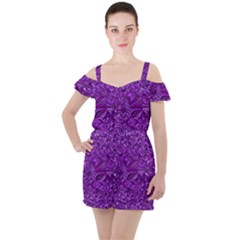 Electric Field Art Xi Ruffle Cut Out Chiffon Playsuit by okhismakingart