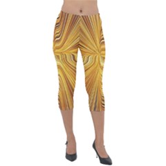 Electric Field Art Xxvi Lightweight Velour Capri Leggings  by okhismakingart