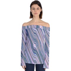 Electric Field Art Xxviii Off Shoulder Long Sleeve Top by okhismakingart
