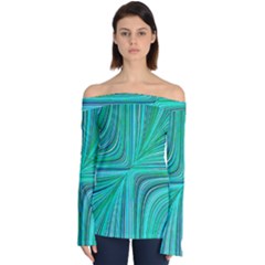 Electric Field Art Xxxi Off Shoulder Long Sleeve Top by okhismakingart