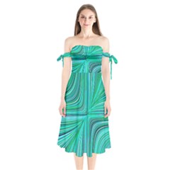 Electric Field Art Xxxi Shoulder Tie Bardot Midi Dress by okhismakingart