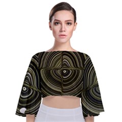 Electric Field Art Xxxii Tie Back Butterfly Sleeve Chiffon Top by okhismakingart