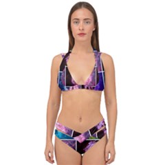 Closing Queen Annes Lace Collage (vertical) Double Strap Halter Bikini Set by okhismakingart