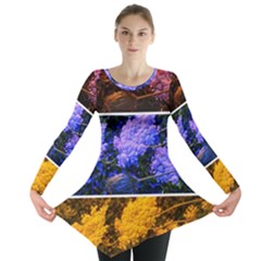 Primary Color Queen Anne s Lace Long Sleeve Tunic  by okhismakingart