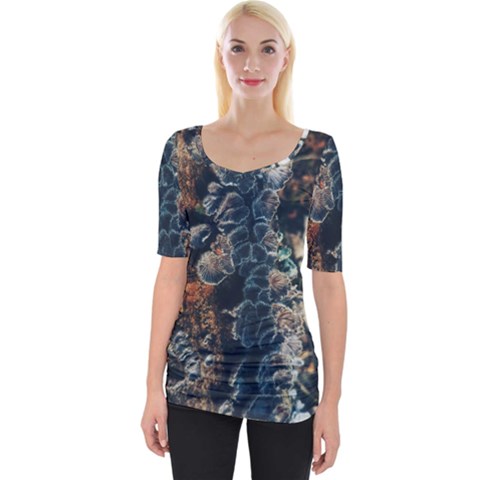 Tree Fungus Branch Vertical Wide Neckline Tee by okhismakingart
