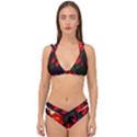 Neon Cone Flower Double Strap Halter Bikini Set View1