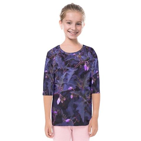Purple Nettles Kids  Quarter Sleeve Raglan Tee by okhismakingart