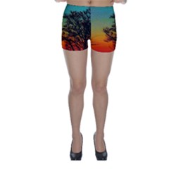 Turquoise Sunset Skinny Shorts by okhismakingart