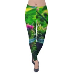 Bur Flowers Velvet Leggings by okhismakingart