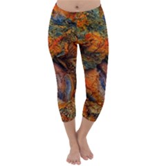 Rainbow Fossil Capri Winter Leggings  by okhismakingart