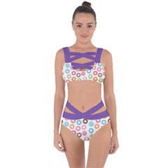 Donut Pattern With Funny Candies Bandaged Up Bikini Set  by genx