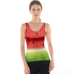 Juicy Paint Texture Watermelon Red And Green Watercolor Tank Top by genx