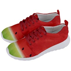 Juicy Paint Texture Watermelon Red And Green Watercolor Men s Lightweight Sports Shoes by genx