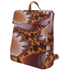 Fractal Pattern Shades Of Brown Flap Top Backpack by Pakrebo