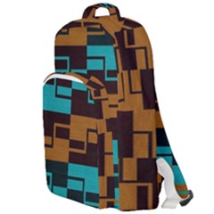 Illusion In Orange & Teal Double Compartment Backpack by WensdaiAmbrose