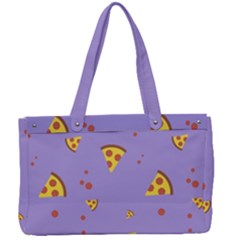 Pizza Pattern Violet Pepperoni Cheese Funny Slices Canvas Work Bag by genx
