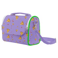 Pizza Pattern Violet Pepperoni Cheese Funny Slices Satchel Shoulder Bag by genx