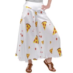 Pizza Pattern Pepperoni Cheese Funny Slices Satin Palazzo Pants by genx