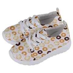 Donuts Pattern With Bites Bright Pastel Blue And Brown Cropped Sweatshirt Kids  Lightweight Sports Shoes by genx