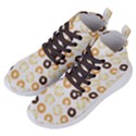 Donuts Pattern With Bites bright pastel blue and brown Cropped Sweatshirt Women s Lightweight High Top Sneakers View2