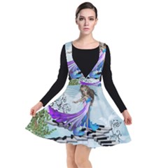 Cute Fairy Dancing On A Piano Plunge Pinafore Dress by FantasyWorld7
