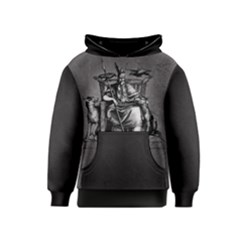 Odin On His Throne With Ravens Wolf On Black Stone Texture Kids  Pullover Hoodie by snek