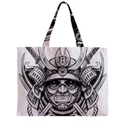 Drawing Samurai Tattoo Sketch Japanese Samurai Zipper Mini Tote Bag by Sudhe