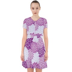 Purple Dahlias Design Adorable In Chiffon Dress by WensdaiAmbrose