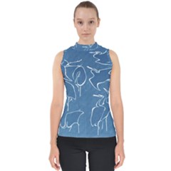 Katsushika Hokusai, Egrets From Quick Lessons In Simplified Drawing Mock Neck Shell Top by Valentinaart