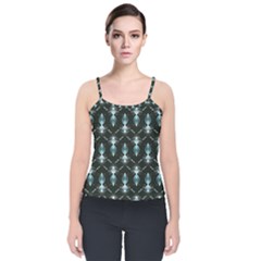 Seamless Pattern Background Black Velvet Spaghetti Strap Top by HermanTelo