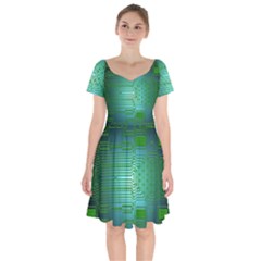 Board Conductors Circuits Short Sleeve Bardot Dress by HermanTelo