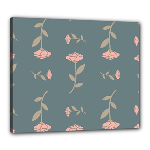 Florets Rose Flower Canvas 24  X 20  (stretched) by HermanTelo