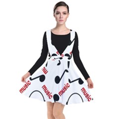 Music Letters Word Headphones Note Plunge Pinafore Dress by HermanTelo