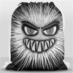 Monster Black White Eyes Drawstring Bag (large) by HermanTelo