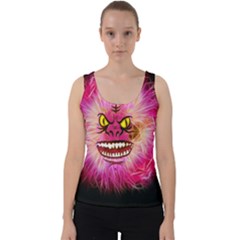 Monster Pink Eyes Aggressive Fangs Velvet Tank Top by HermanTelo