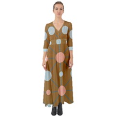 Planets Planet Around Rounds Button Up Boho Maxi Dress by HermanTelo