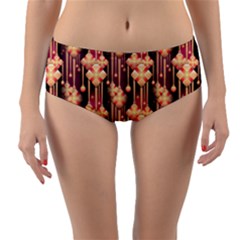 Seamless Pattern Plaid Reversible Mid-waist Bikini Bottoms by HermanTelo
