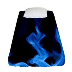 Smoke Flame Abstract Blue Fitted Sheet (single Size) by HermanTelo