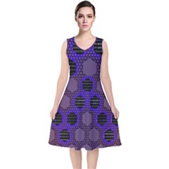 Networking Communication Technology V-neck Midi Sleeveless Dress  by HermanTelo