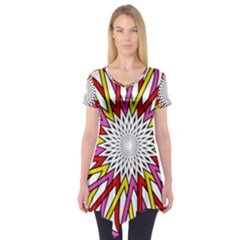 Sun Abstract Mandala Short Sleeve Tunic  by HermanTelo
