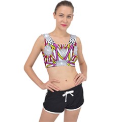 Sun Abstract Mandala V-back Sports Bra by HermanTelo