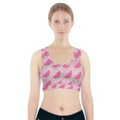 Melons Pattern Food Fruits Melon Sports Bra With Pocket by Pakrebo