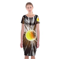 Abstract Exploding Design Classic Short Sleeve Midi Dress by HermanTelo