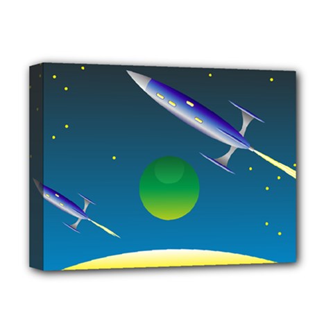 Rocket Spaceship Space Deluxe Canvas 16  X 12  (stretched)  by HermanTelo