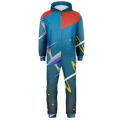 Rocket Spaceship Space Galaxy Hooded Jumpsuit (men)  by HermanTelo