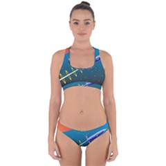 Rocket Spaceship Space Galaxy Cross Back Hipster Bikini Set by HermanTelo